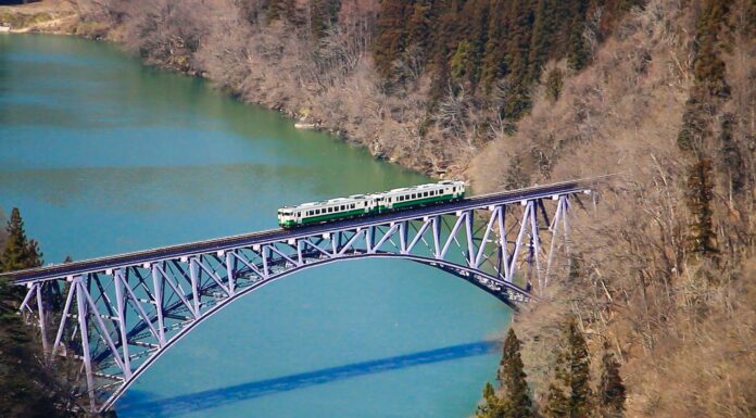 สะพานไดอิจิเคียวเรียว Daiichi Kyouryou จ.ฟุคุชิมะ จุดชมวิวสะพานข้ามแม่น้ำทาดามิ