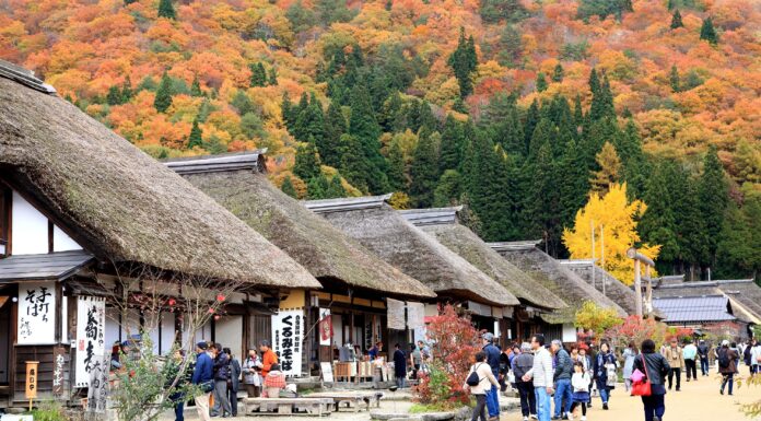 ใบไม้เปลี่ยนสีหมู่บ้านโบราณ Ouchijuku