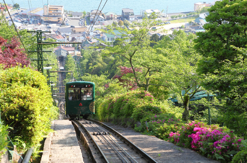 cable car to Amanohashidate Kasamatsu park Kyoto