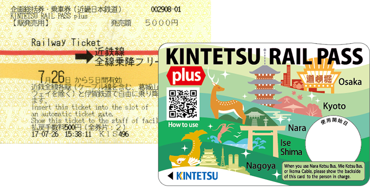 Kintetsu Rail Pass 5 Days Plus Japanallpass เจแปนออลพาส ดอท คอม Jr Pass ตั๋วรถไฟใช้ได้
