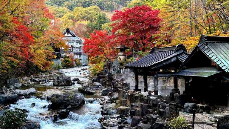 ใบไม้เปลี่ยนสี Takaragawa Onsen
